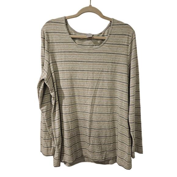 Chico's Lurex Stripe Layering Tee Size 3/ XL/‎ 14-16 - Picture 1 of 6